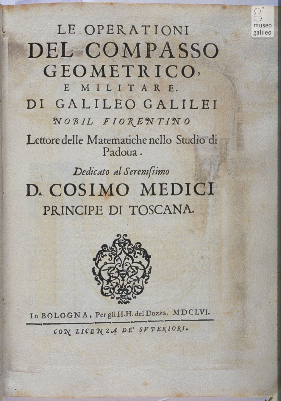 Le operazioni del compasso geometrico e militare, Galileo Galilei (facsimile)