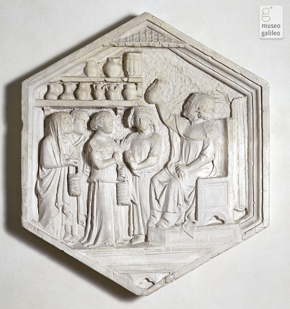 Replica della formella del 14 sec. del campanile di Giotto raffigurante uno studio medico (Inv. 3751)